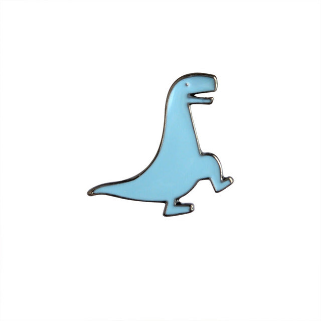 Blue Dinosaur Enamel Pin Badge