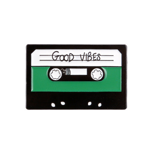 Tape Cassette Good Vibes Enamel Pin Badge