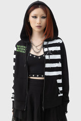 Distressed Stripe Hoodie - Killstar x Beetlejuice