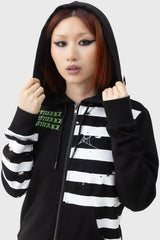 Distressed Stripe Hoodie - Killstar x Beetlejuice