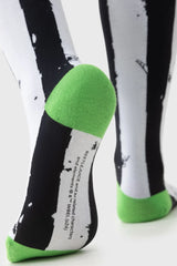 Distressed Stripe Just Under Knee Socks - Killstar x Beetlejuice