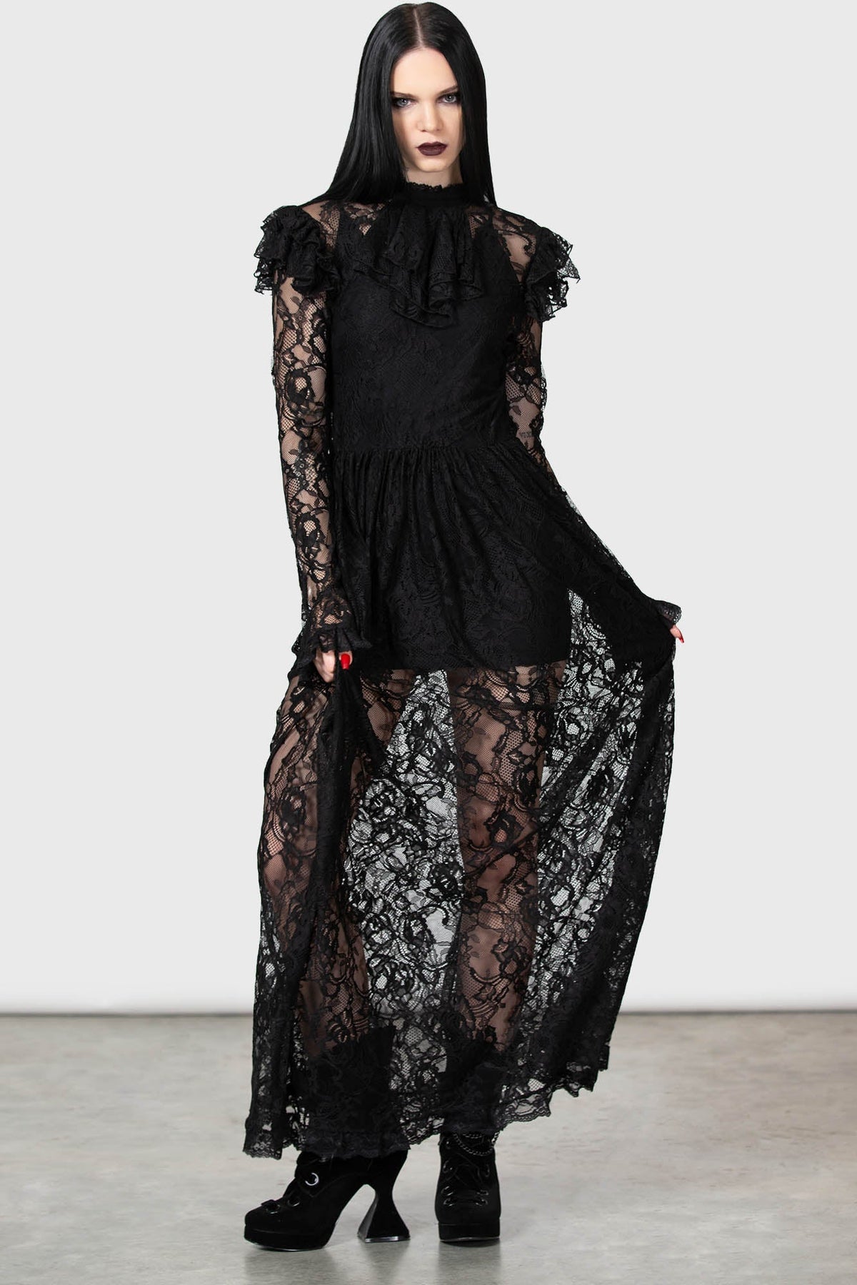 Enmity Lace 2 Layer Maxi Dress - Killstar