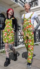 The Mushroom Babes In The Geese Garden Stretch Twill Dungarees - Run & Fly