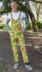 The Mushroom Babes In The Geese Garden Stretch Twill Dungarees - Run & Fly