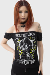 Ghost With The Most Bardot Top - Killstar x Beetlejuice