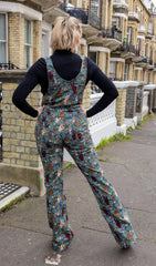Peace and Love Stretch Skinny Flared Dungarees - Run & Fly