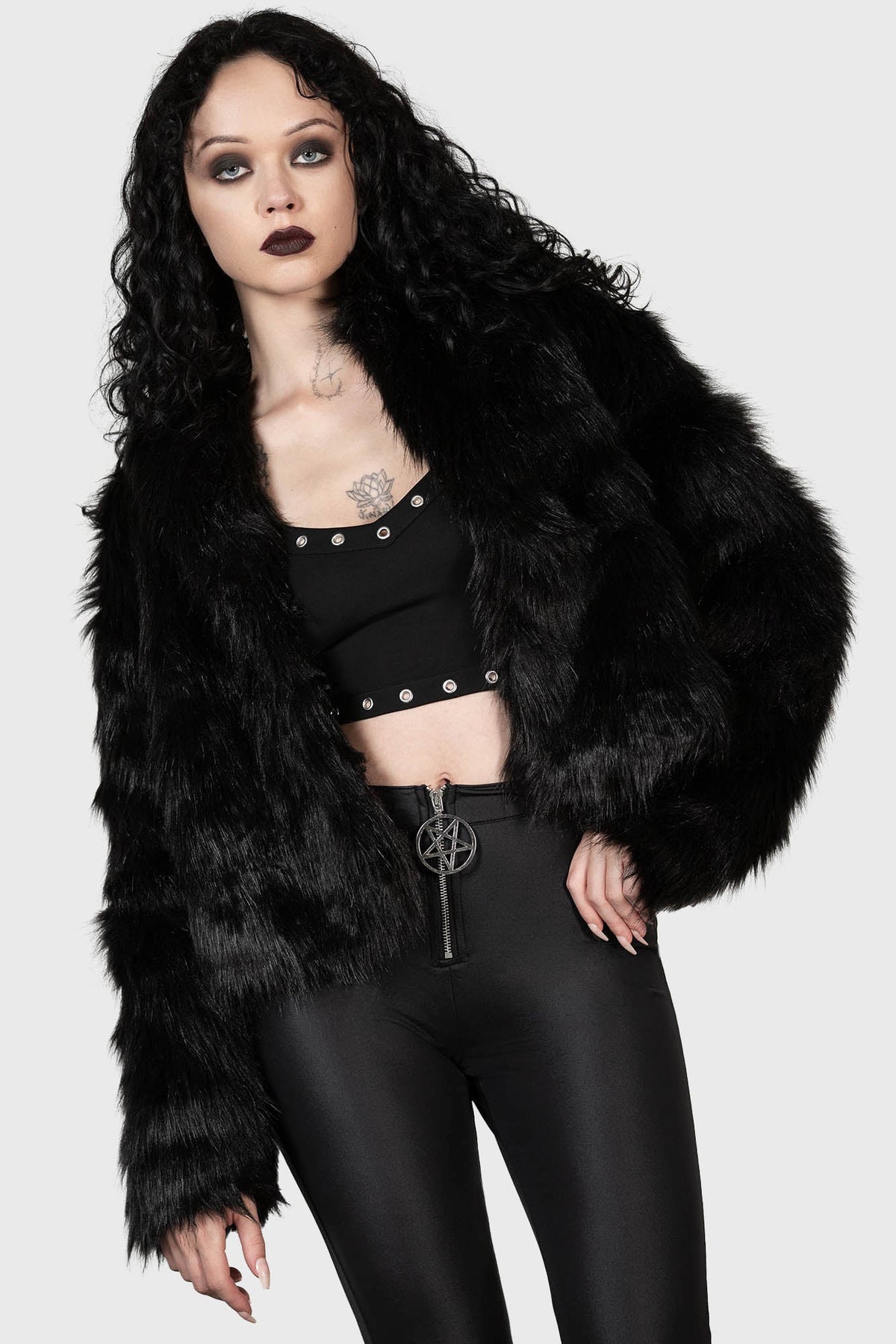 Nightmare Nemesis Faux Fur Coat - Killstar