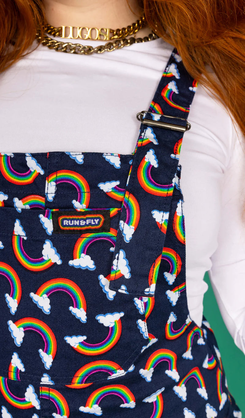 Over the Rainbow & Clouds Stretch Twill Dungarees - Run & Fly – Yella ...