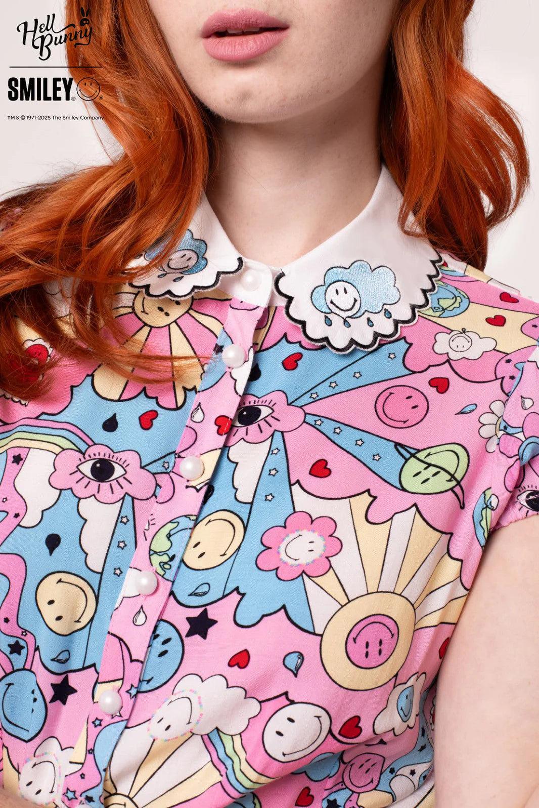 Loulou Smiley Dopamine Blouse Shirt - Hell Bunny