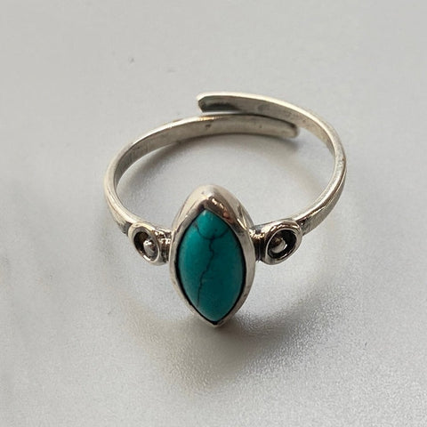 Turquoise Boho Solitaire Teardrop Ring
