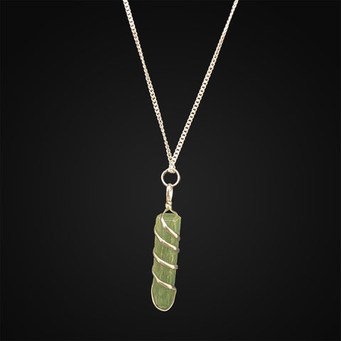 Green Aventurine Wire Wrapped Pencil Pendant