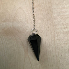 Black Tourmaline Pendulum with Chain