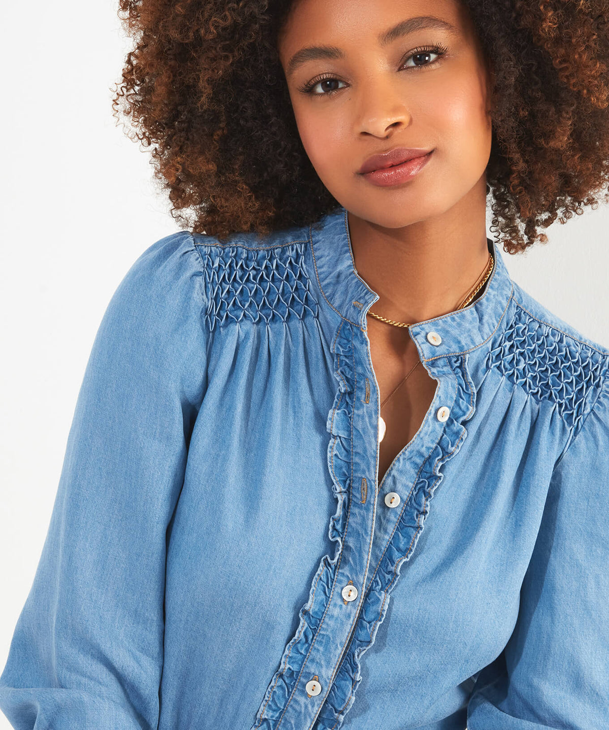 Dixie Denim Blouse (Blue) - Joe Browns