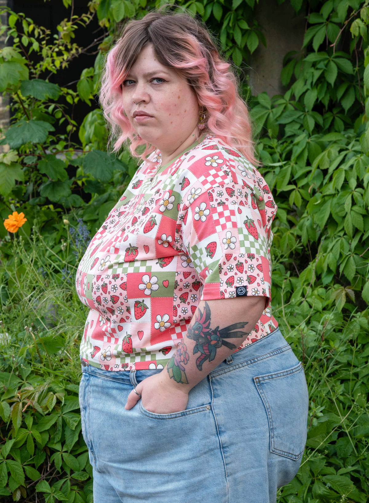 Strawberry Picnic Cropped Boxy Tee - Rebel Romance