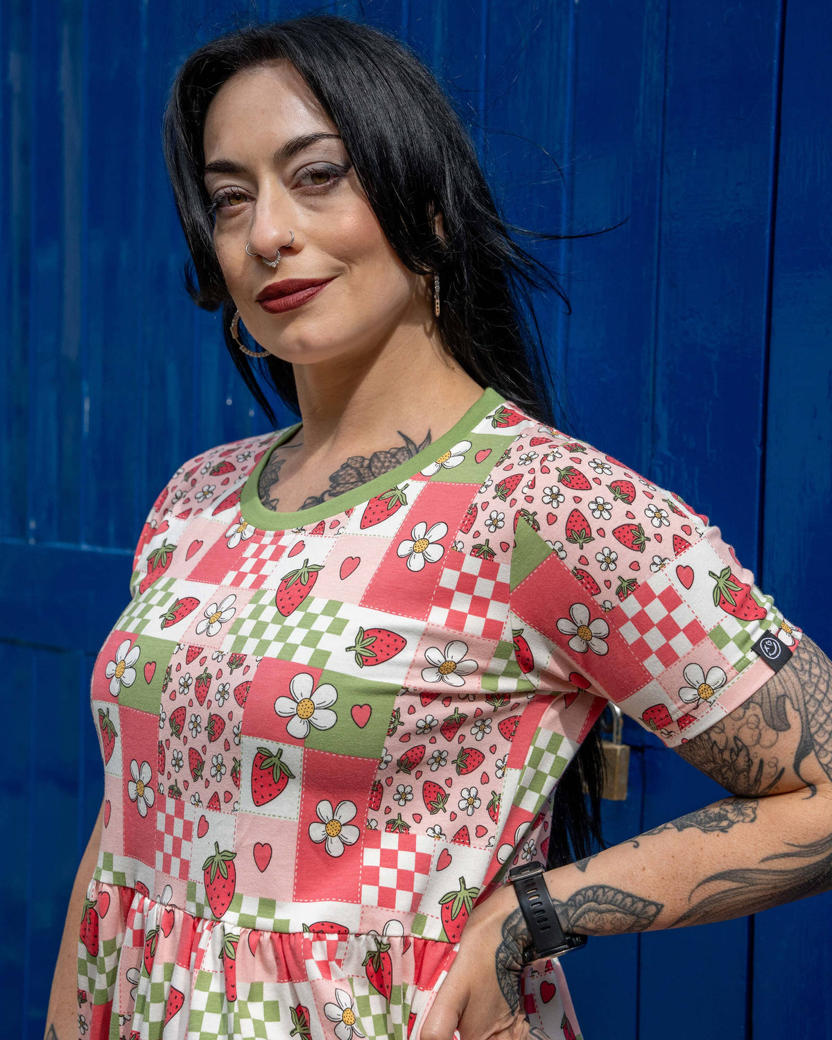 Strawberry Picnic Stretch Smock Dress - Rebel Romance
