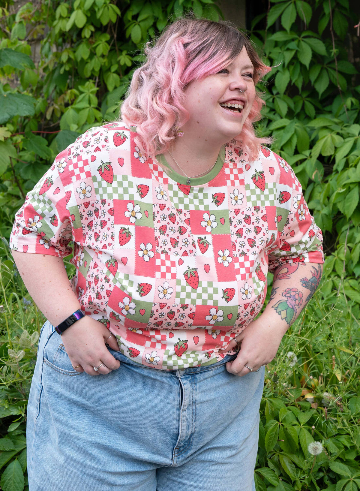 Strawberry Picnic Cropped Boxy Tee - Rebel Romance