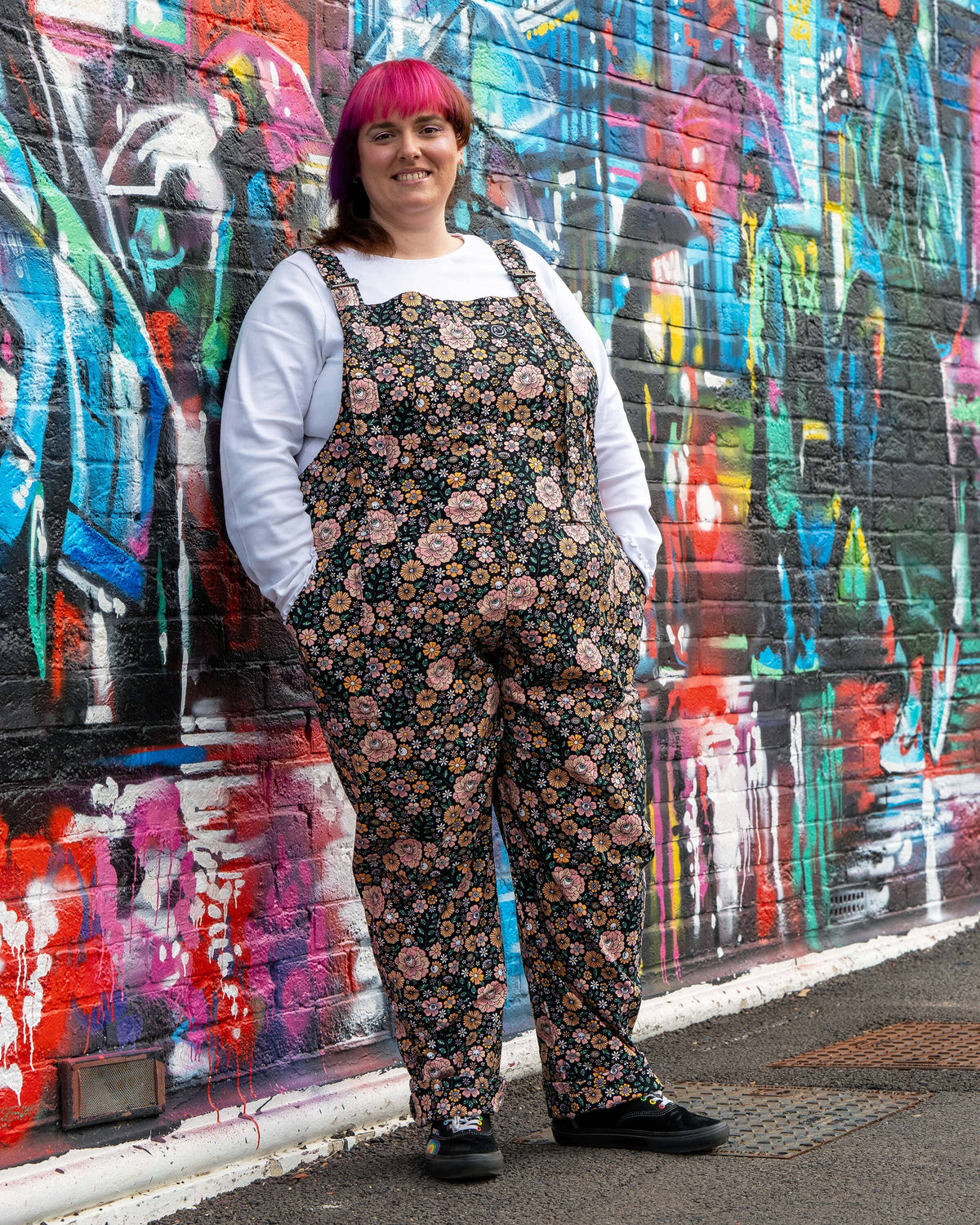Rebel Romance Eye Spy Floral Stretch Dungarees