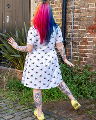 White Bee Oversized Smock Dress - Run & Fly