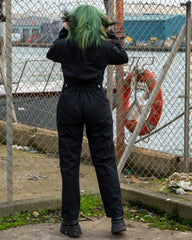 Black Stretch Twill Boiler Suit - Run & Fly