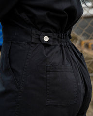 Black Stretch Twill Boiler Suit - Run & Fly