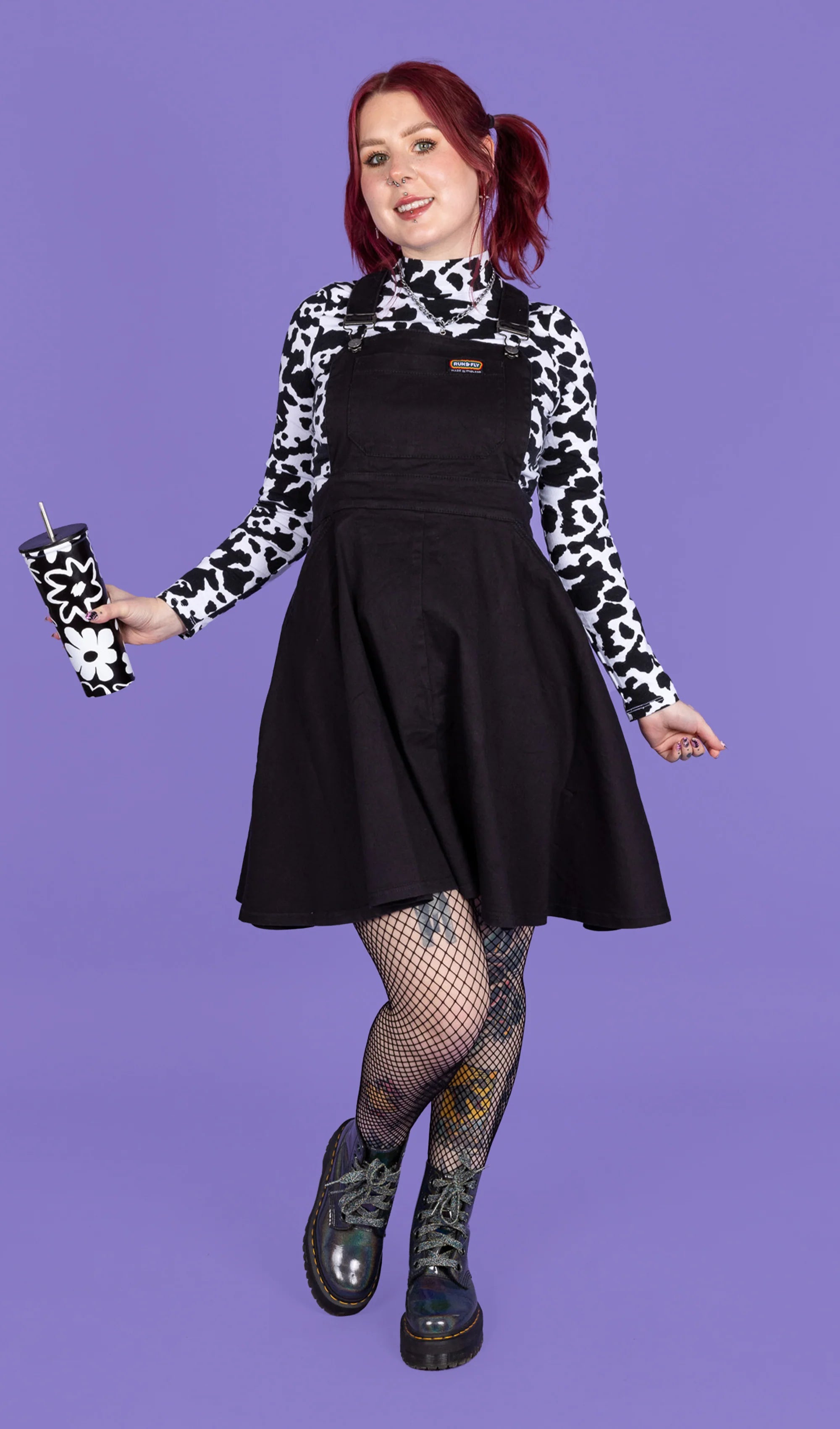 Black tight pinafore deals dress