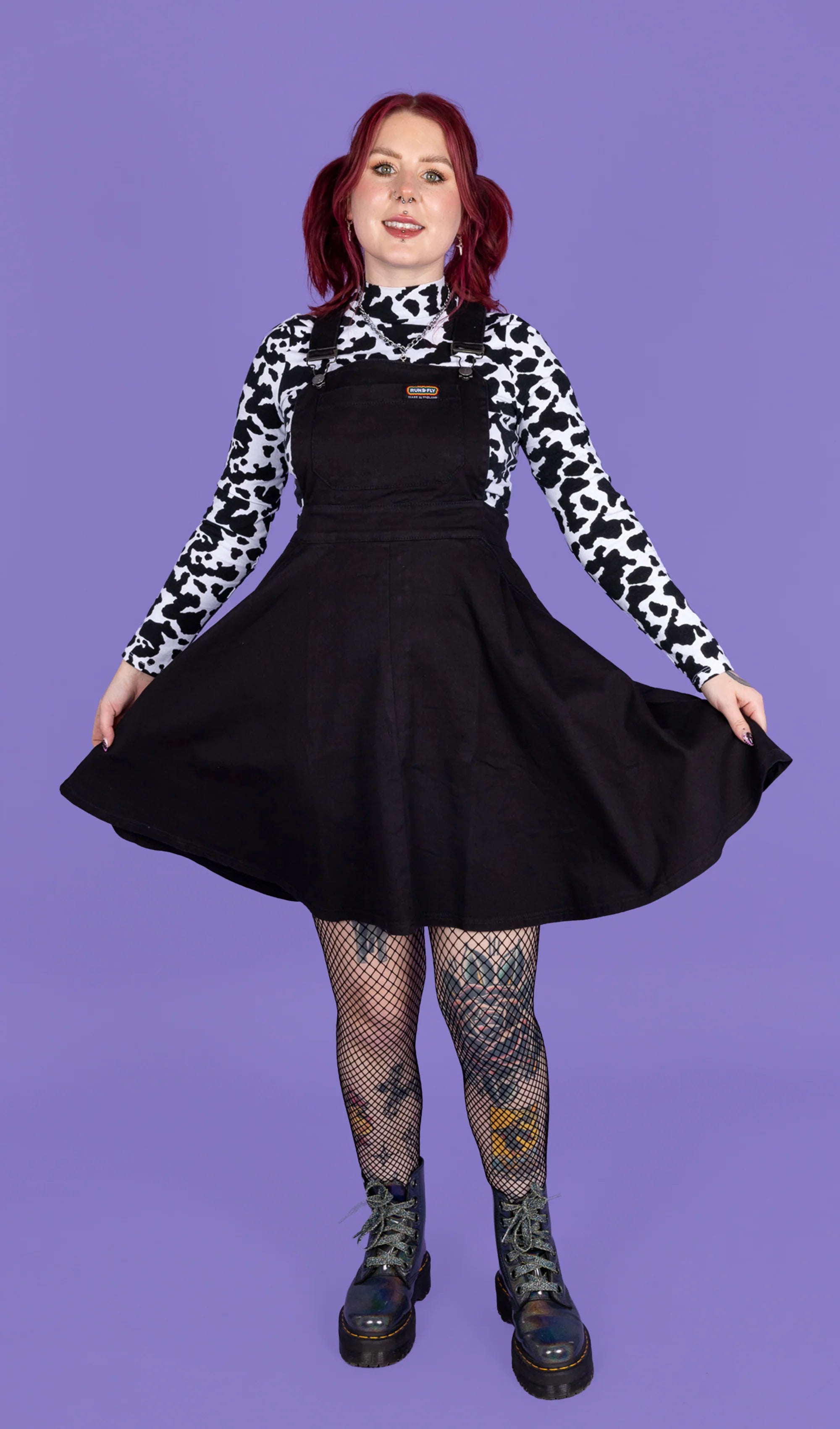 Flared pinafore dress best sale