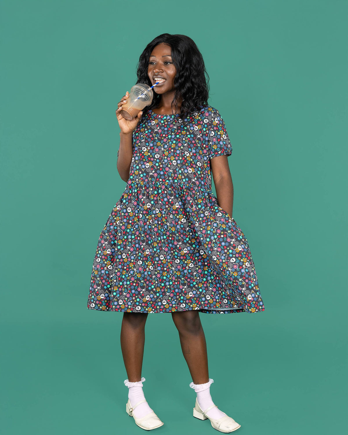 Boogie Bones Oversized Smock Dress - Run & Fly
