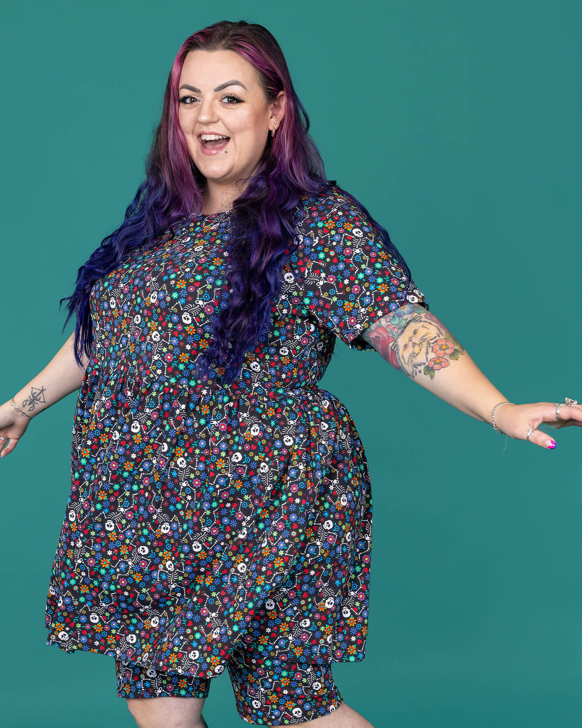 Boogie Bones Oversized Smock Dress - Run & Fly