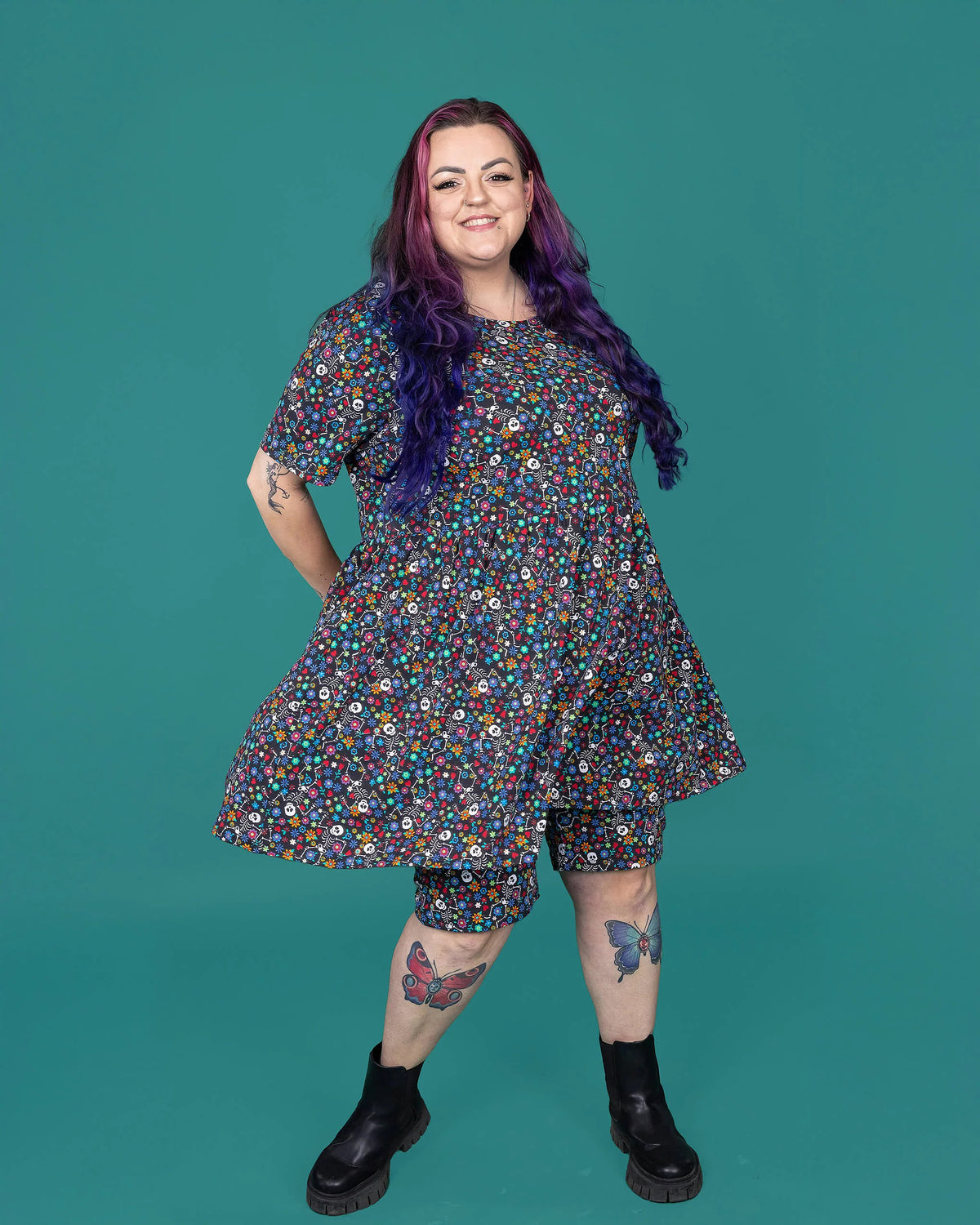 Boogie Bones Oversized Smock Dress - Run & Fly