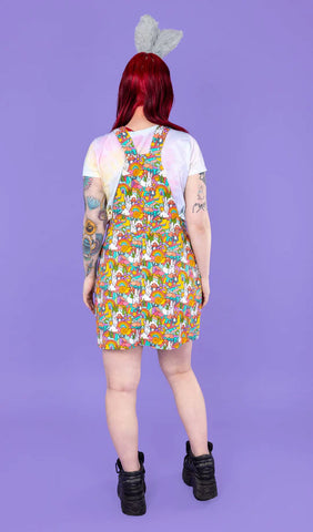 Some Bunny Loves You Stretch Twill Pinafore Dress - Run & Fly