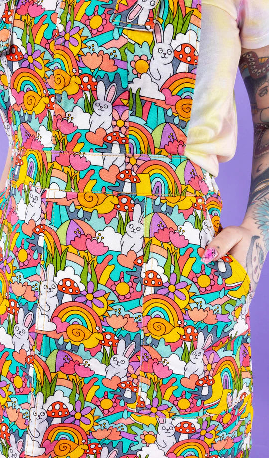 Some Bunny Loves You Stretch Twill Pinafore Dress - Run & Fly