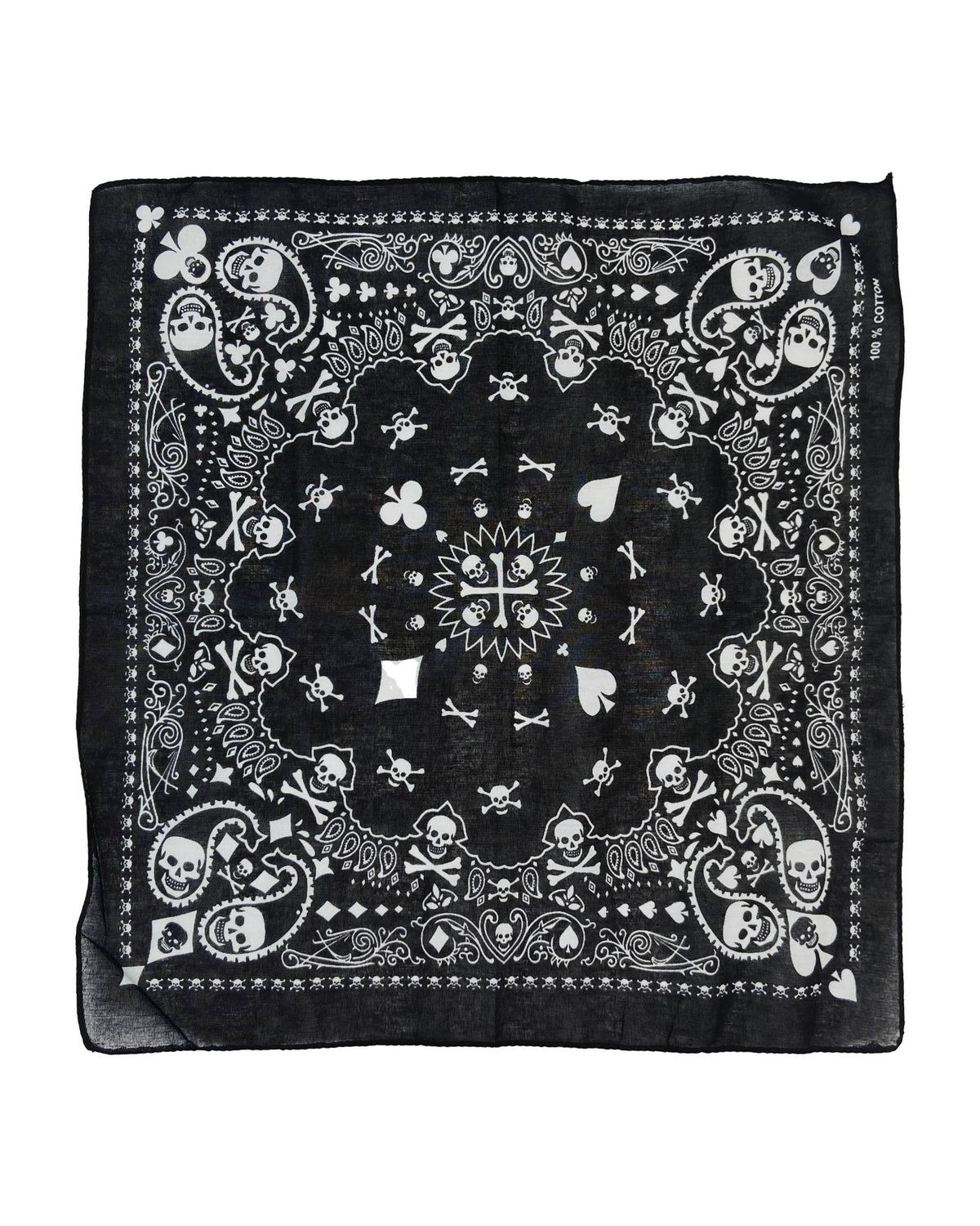Hearts and Spades Black and White Bandana