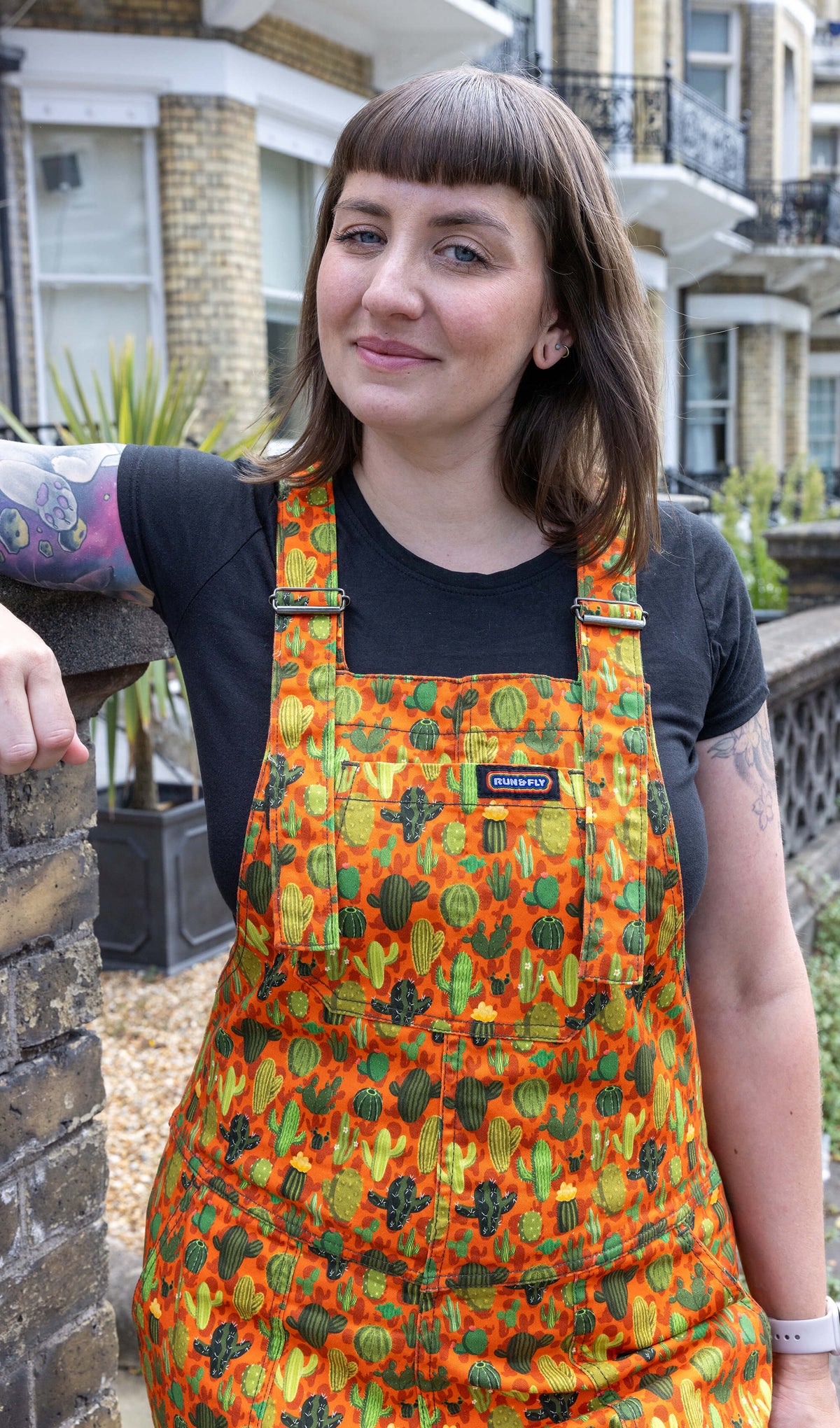 Jen James Cactus Stretch Dungarees - Run & Fly