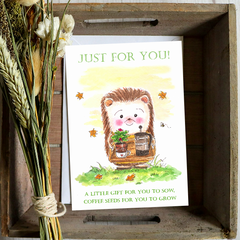 Herby Hedgehog Grow Your Own Coffee Card - Seeds with Love