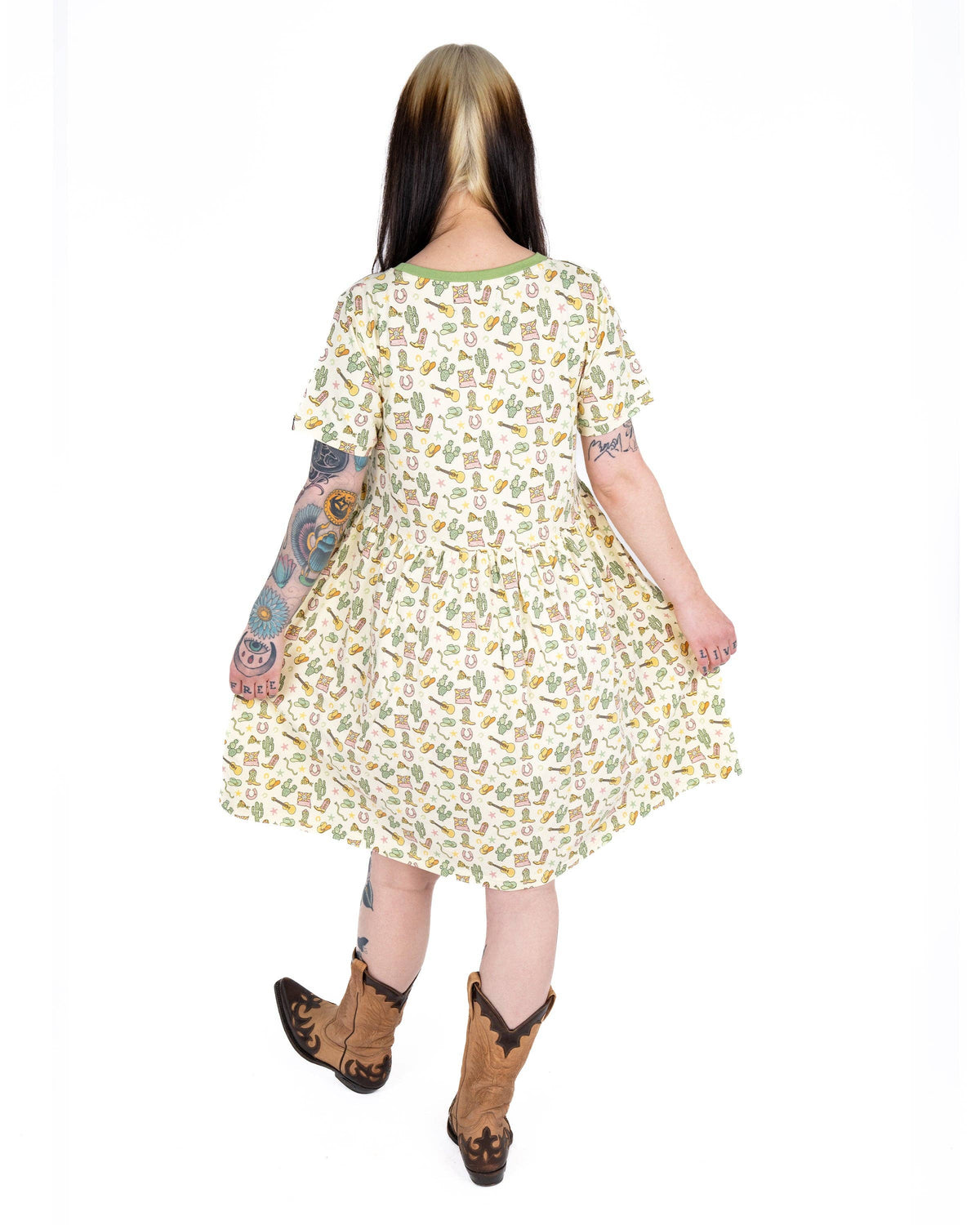 Rebel Romance x Yasmin Cousins Cowboy Stretch Smock Dress