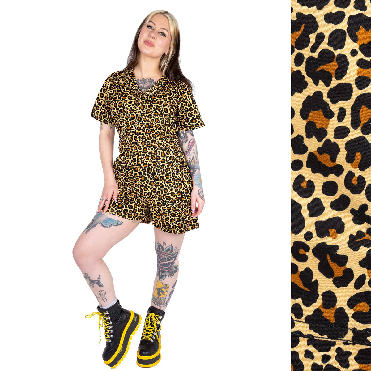 Classic Leopard Shorts Playsuit - Rebel Romance