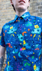 Dogs in Space Short Sleeve Shirt - Run & Fly