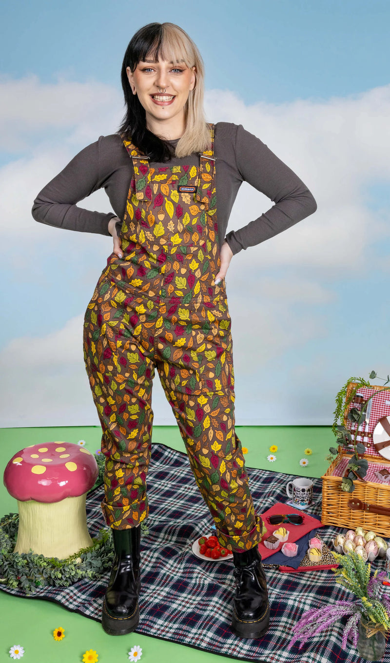 Autumn Leaves Stretch Twill Dungarees - Run & Fly – Yella Brick Road