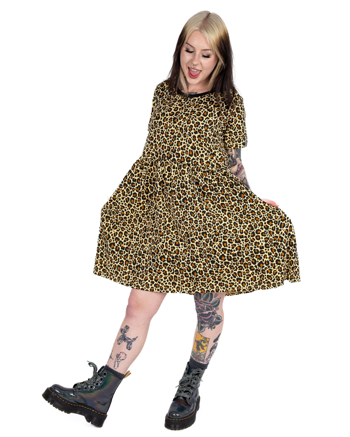Classic Leopard Stretch Smock Dress - Rebel Romance