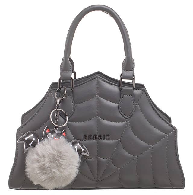 Spiderweb Quilted Bag with Bat Friend
