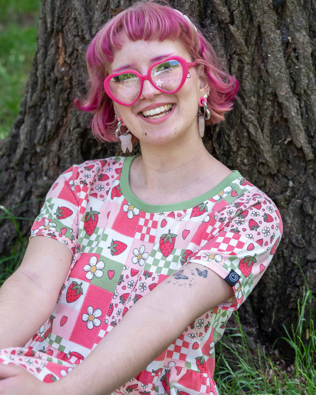 Strawberry Picnic Stretch Smock Dress - Rebel Romance