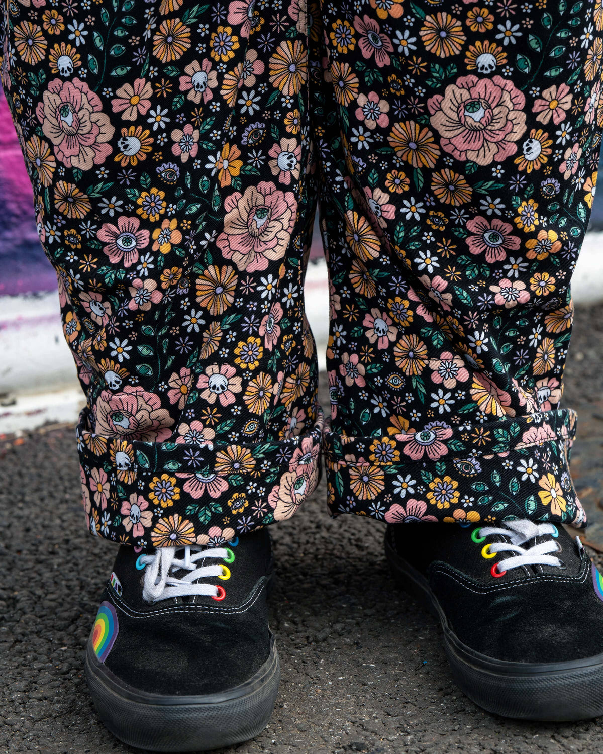 Rebel Romance Eye Spy Floral Stretch Dungarees