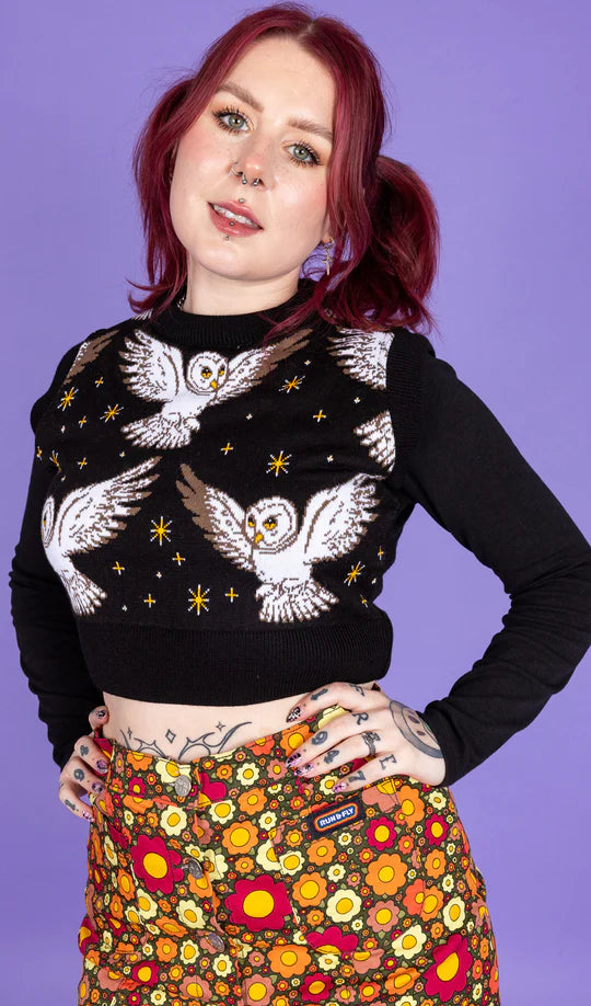 What A Hoot Owl Knitted Tank Top - Run & Fly