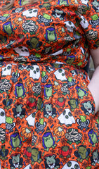 Halloween: Party Frogs Stretch Belted Tea Dress with Pockets - Run & Fly