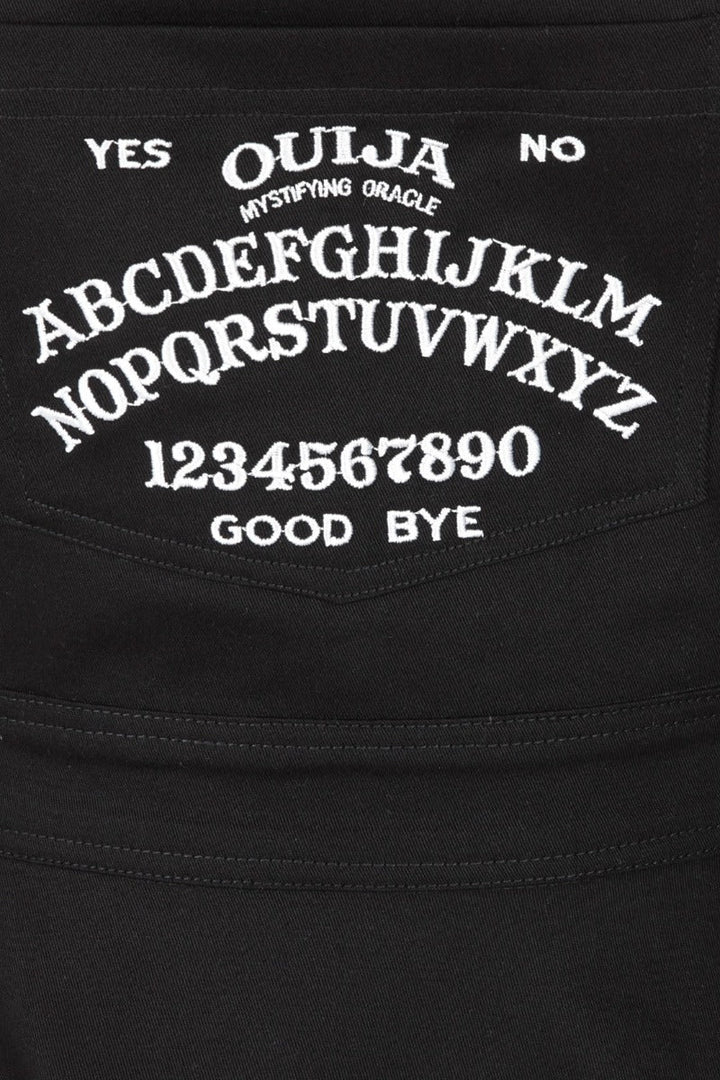 Samara Ouija Embroidered Black Pinafore - Hell Bunny