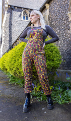 Autumn Leaves Stretch Twill Dungarees - Run & Fly