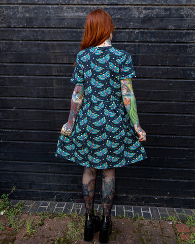 Death Head Moth Oversized Smock Dress - Run & Fly