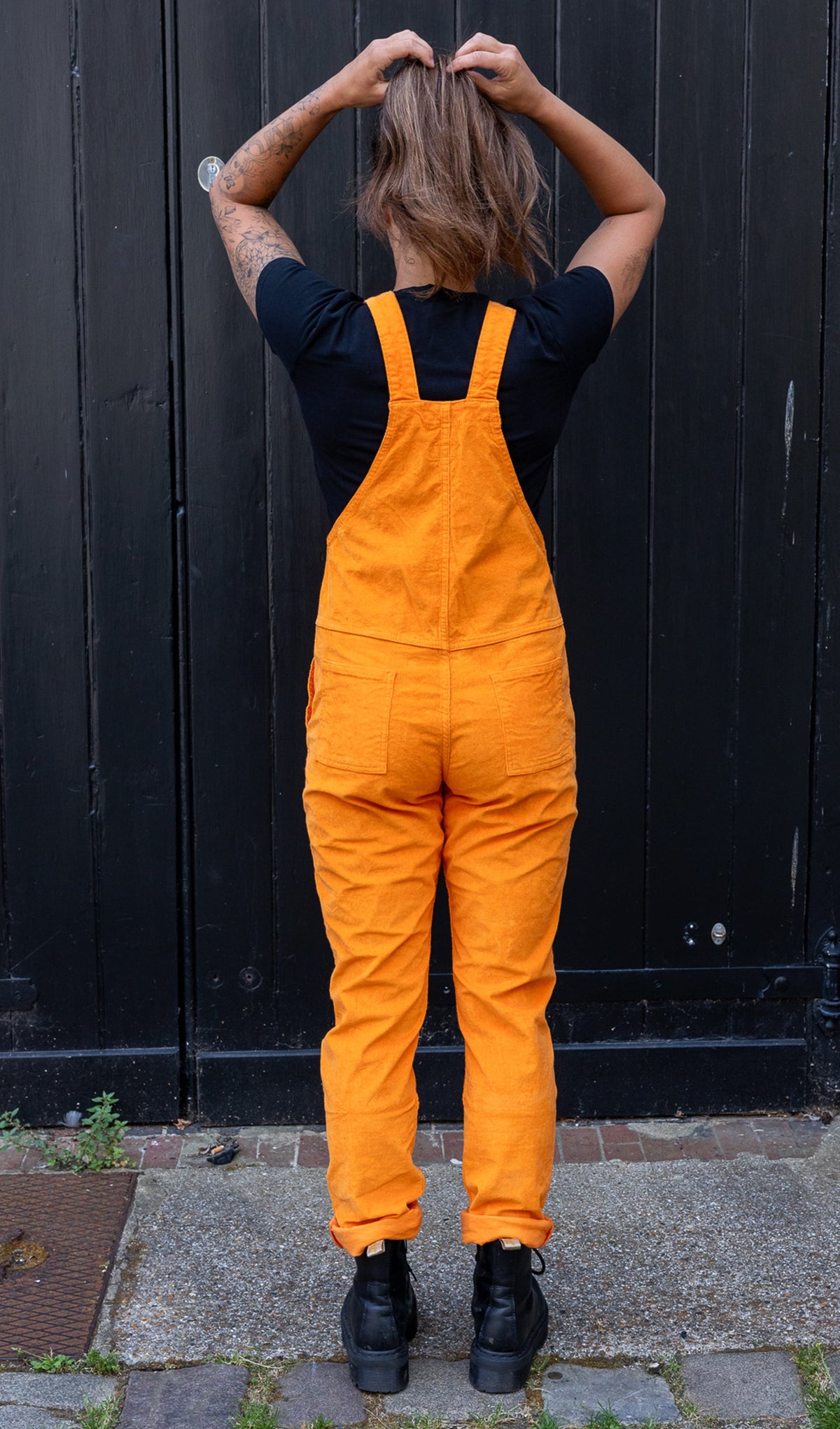 Highlighter Orange Dungarees - Run & Fly