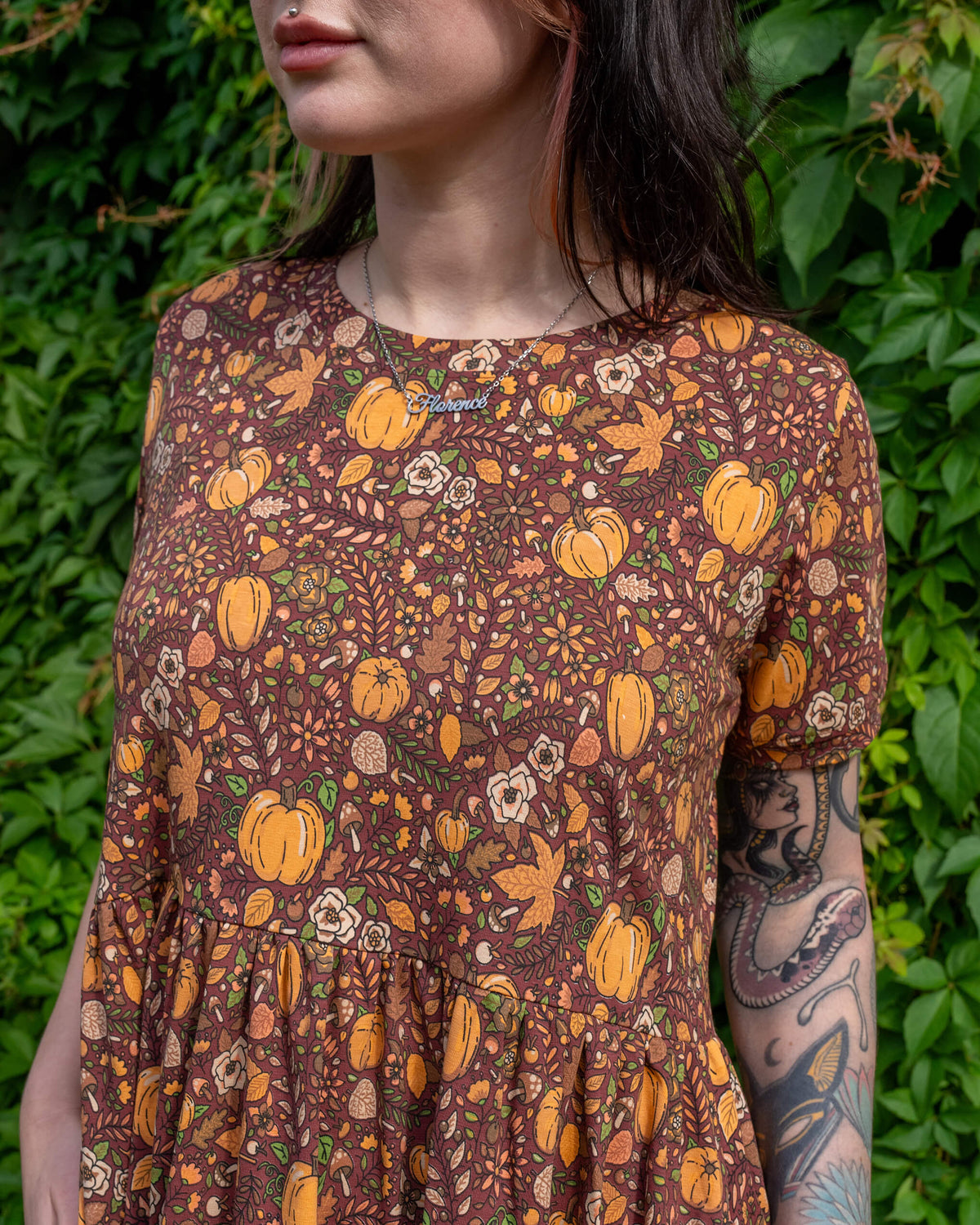 Autumn Pumpkin Oversized Smock Dress - Run & Fly