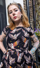What A Hoot Owl Belted Tea Dress with Pockets - Run & Fly